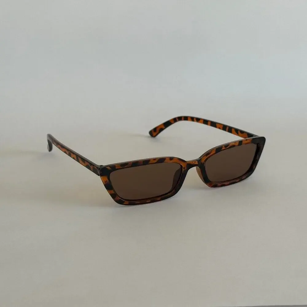 Y2K Tortoise Shell Brown Square Sunglasses Unisex Retro UVA UVB